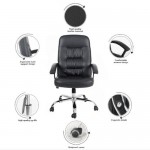 Executive Modern Big Chair DELUXE Steel Chrome Black